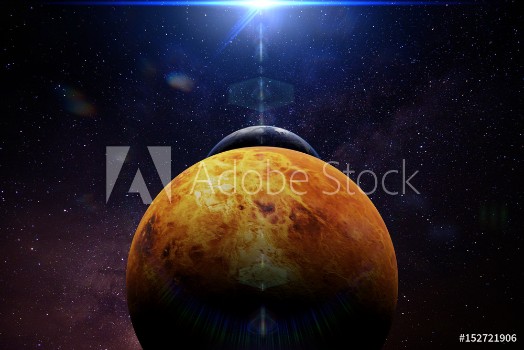 Bild på Planet Venus in front of the Earth and the Sun 